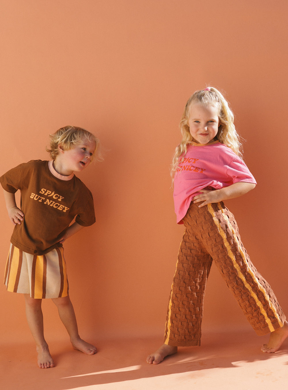 Twin Stripe Knit Pant Brown