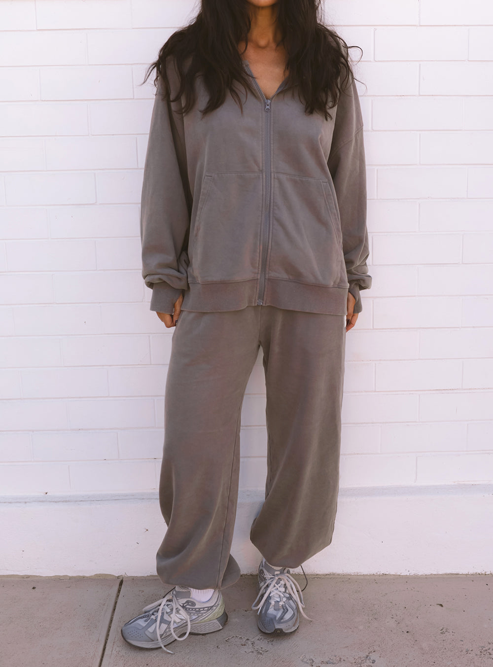 Sweat Jacket Stonewashed Charcoal