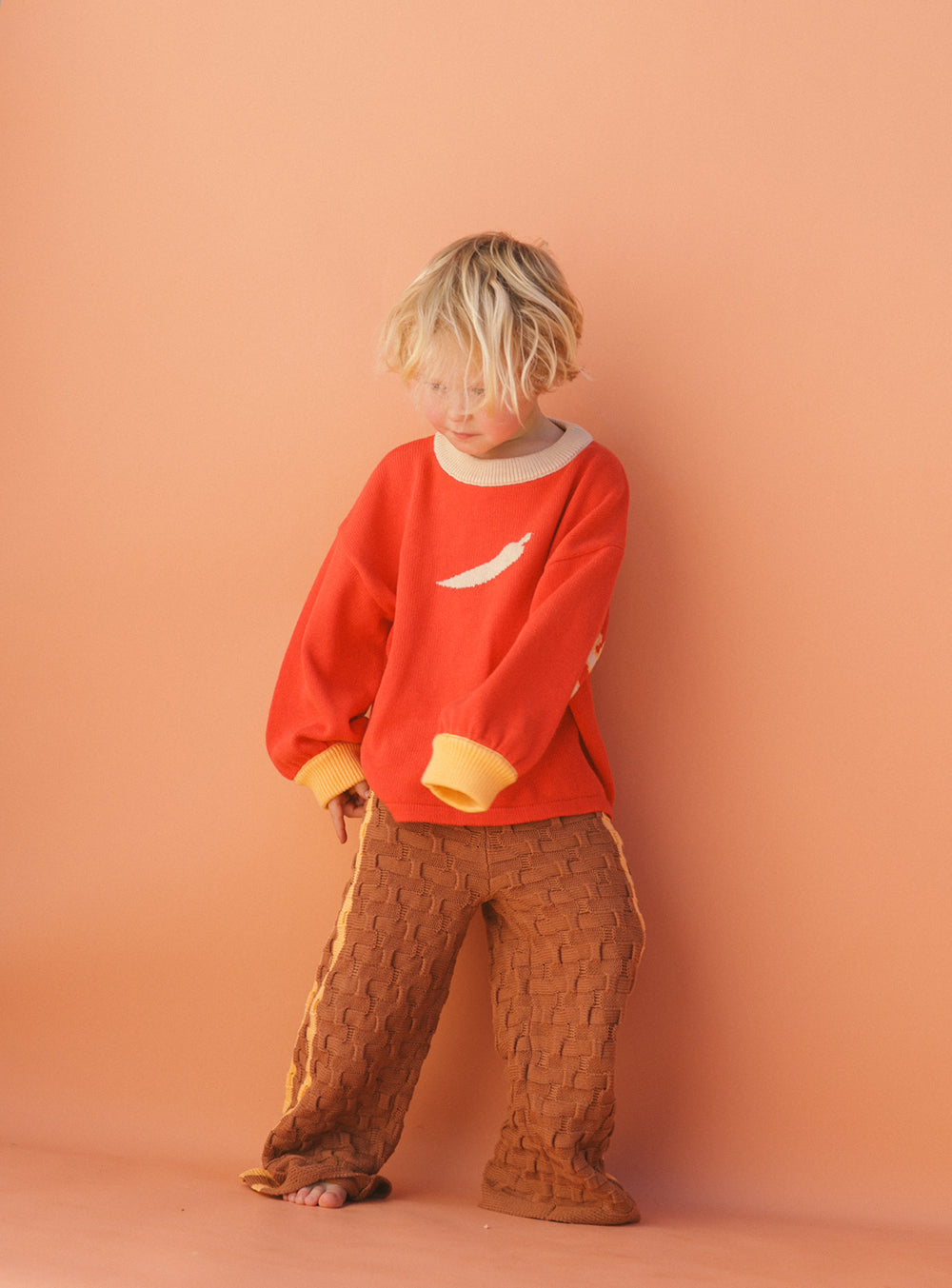 Twin Stripe Knit Pant Brown