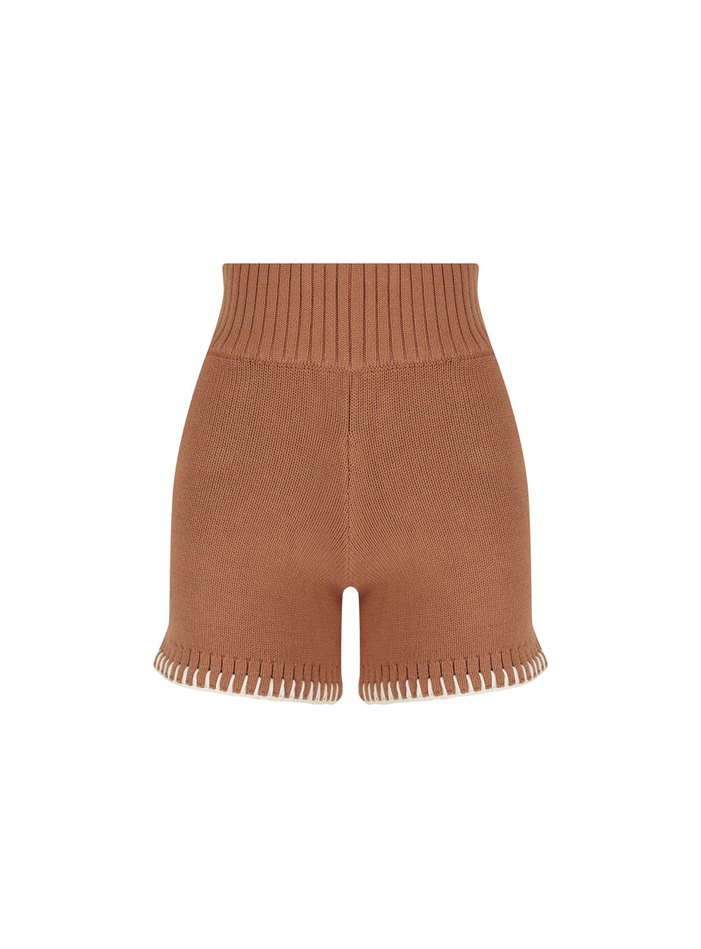 Mocha Stitched Knit Short