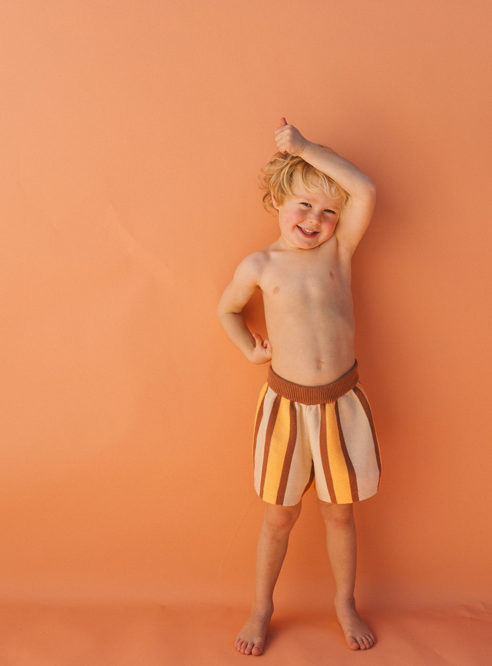 Peaches and Cream Stripe Knit Shorts