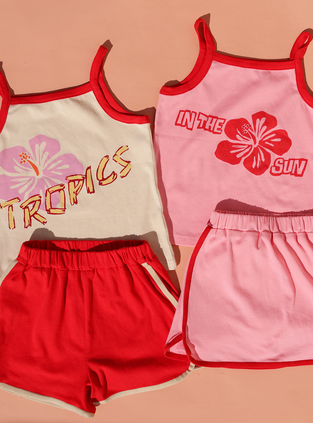 Cream & Red Tropics Singlet
